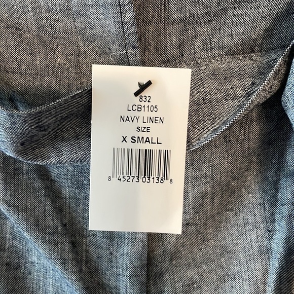 Lucca Wide Leg Navy Linen Retro Buckle XS Pants - Picture 3 of 7